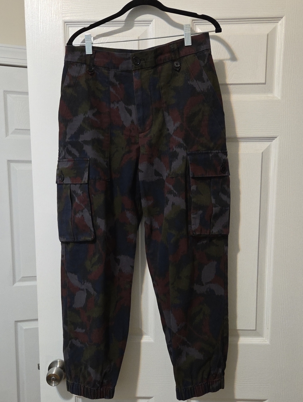 Zadig & Voltaire Multicolor Camouflage Cargo Pants - Olive, Navy, Burgundy